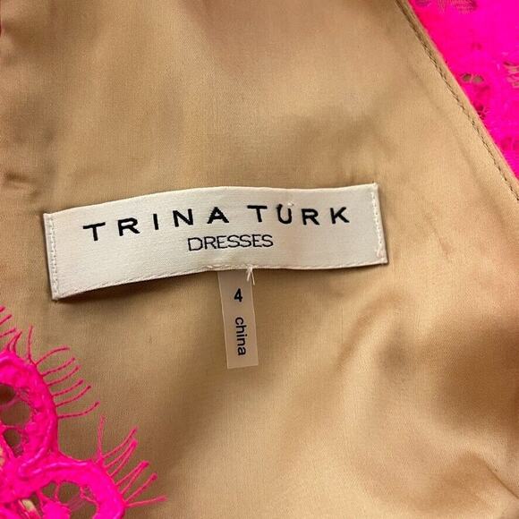 Trina Turk Women’s Size 4 Pink Lace Sleeveless Sheath Dress Party - Picture 5 of 10